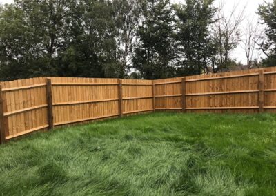 Closeboard fencing in garden